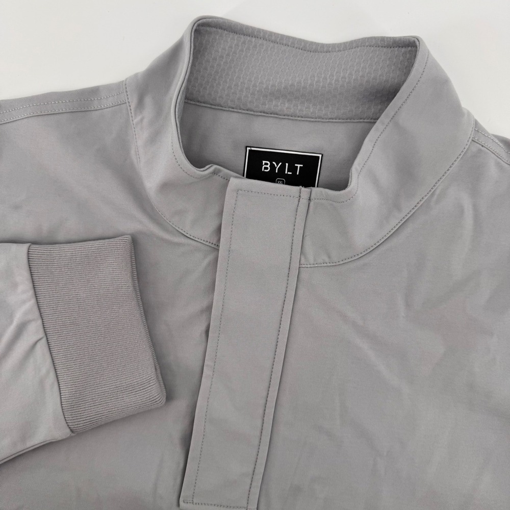 BYLT Elite+ Fairway Drop-Cut Pullover Mens XXL Storm Grey Mock Neck Quarter Zip